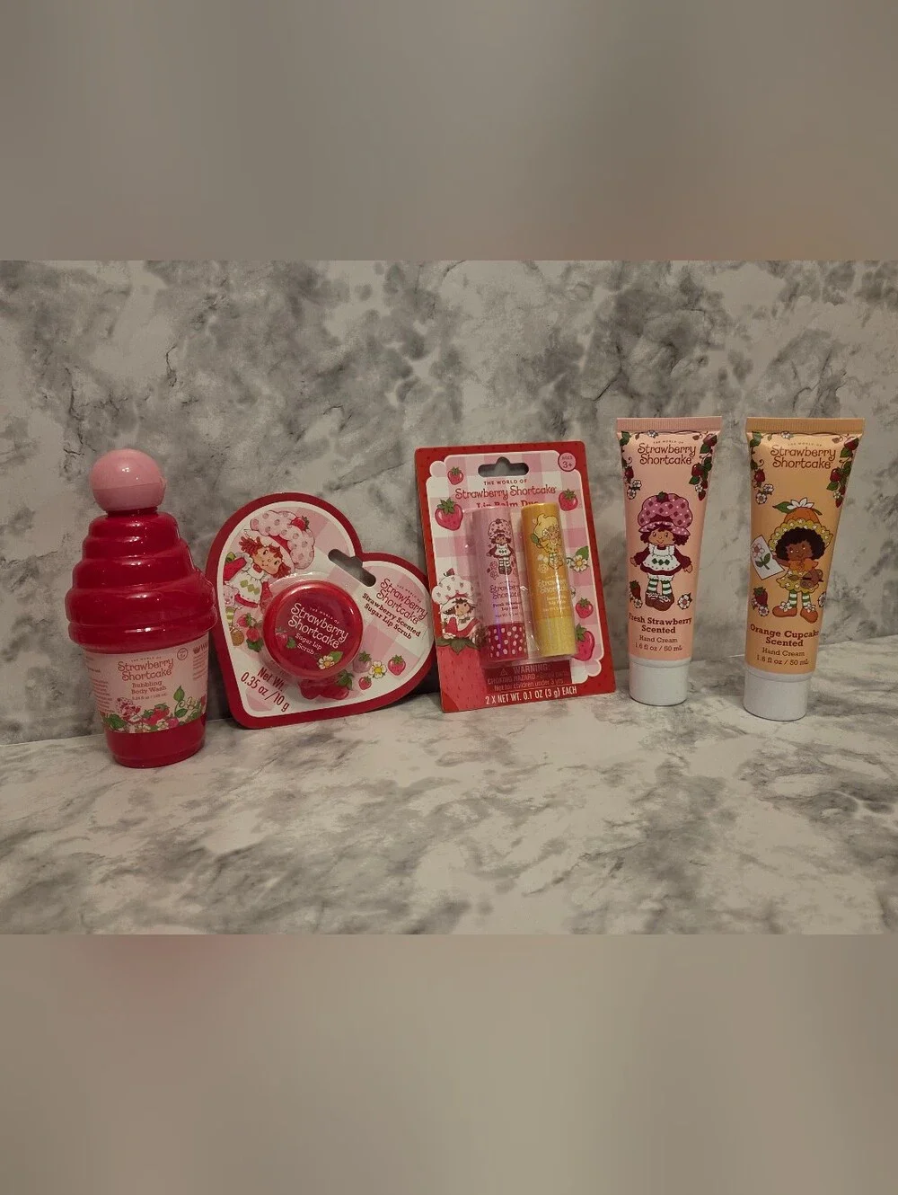 Strawberry Shortcake 5 Piece Set - Scented Body Wash. Lip Balm & Hand Cream Set